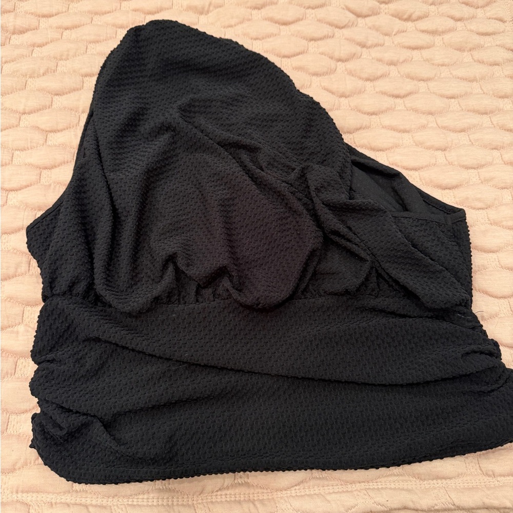 Black one shoulder top